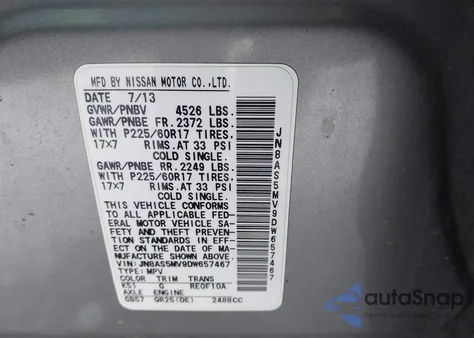 2013 Nissan Rogue Sv from USA, damaged, VIN JN8AS5MV9DW657467